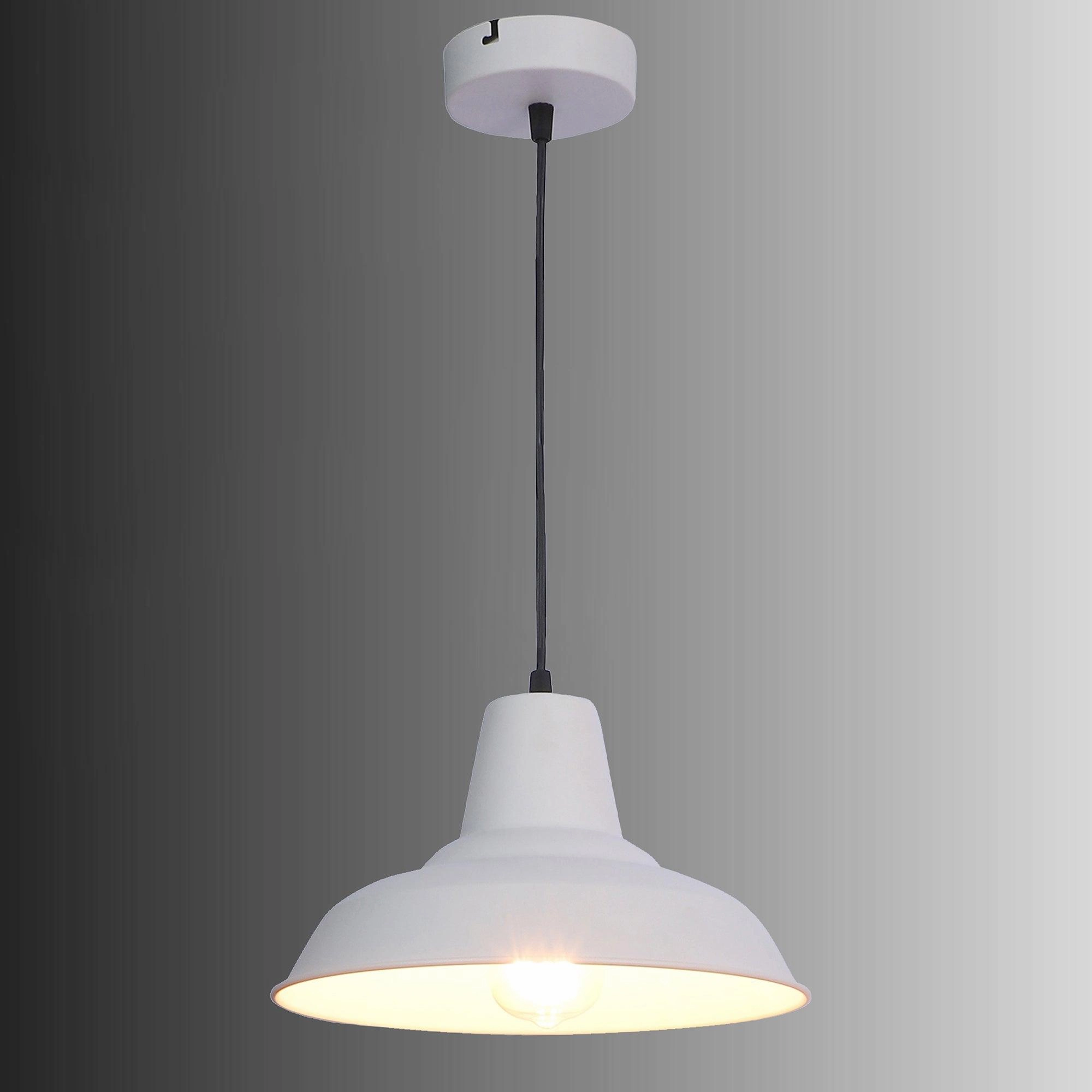 Opi Minimal Pastel White Metal Single Hanging Light by SS Lightings