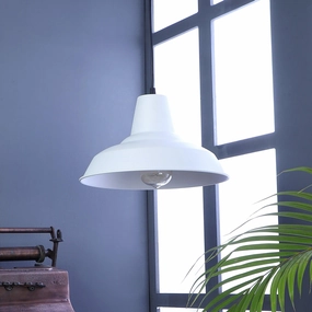 Opi Minimal Pastel White Metal Single Hanging Light by SS Lightings contemporary ceiling fixture