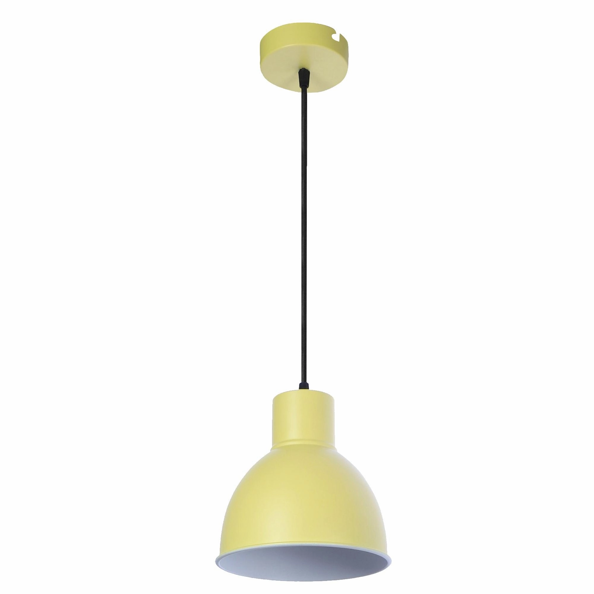 Opi Minimal Pastel Yellow Metal Single Hanging Light by SS Lightings