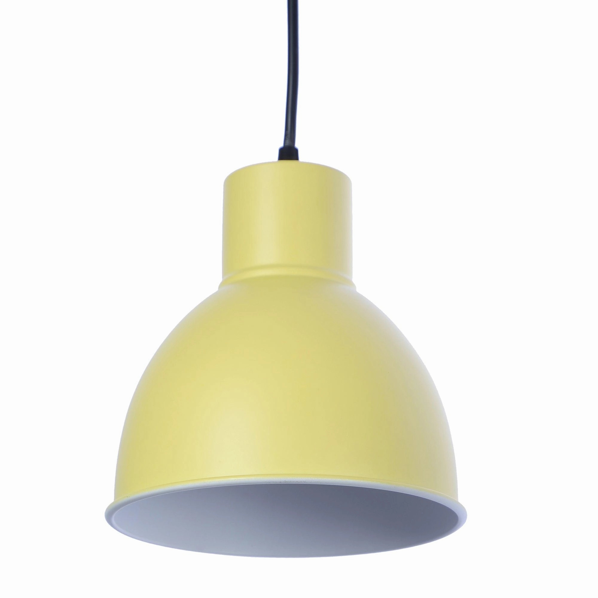 Opi Minimal Pastel Yellow Metal Single Hanging Light by SS Lightings