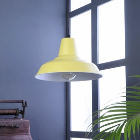 Opi Minimal Pastel Yellow Metal Single Hanging Light by SS Lightings contemporary ceiling fixture