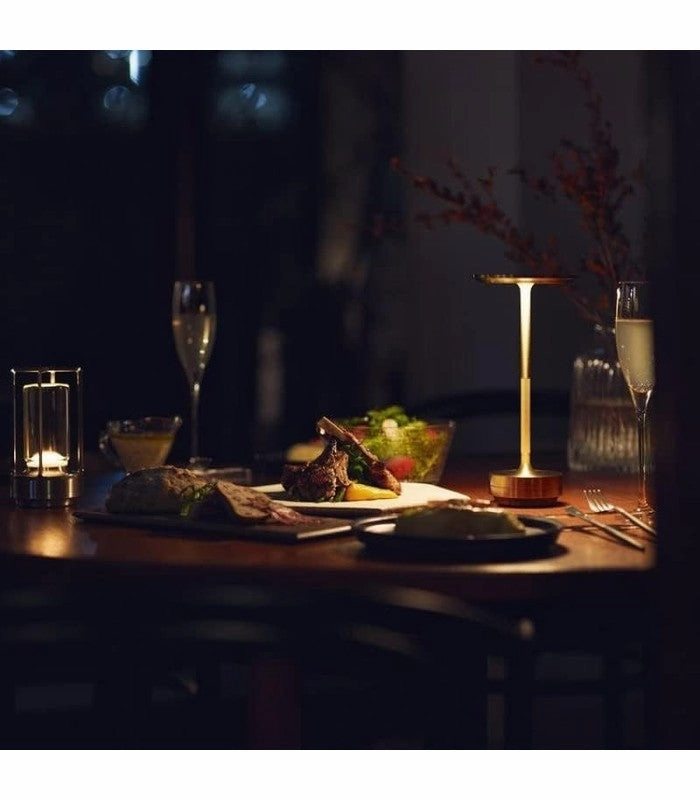 Opladelig LED bordlampe Inde/ude - Guld