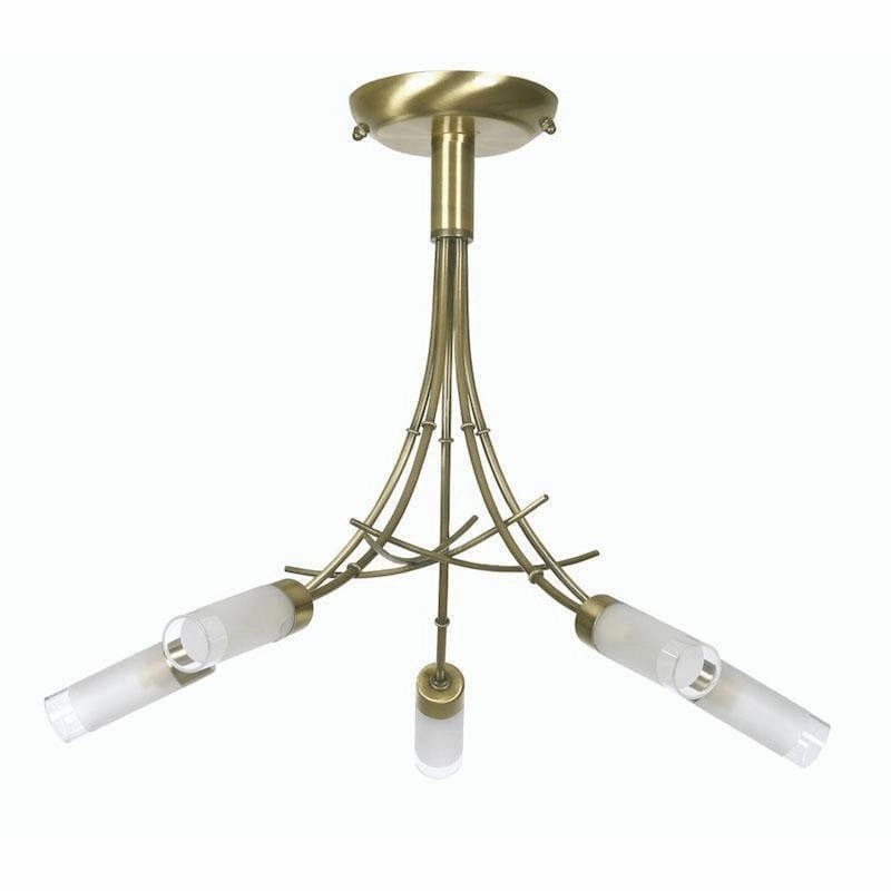 Oslo 5 Light Antique Brass Semi-flush Ceiling Light simple ceiling design light