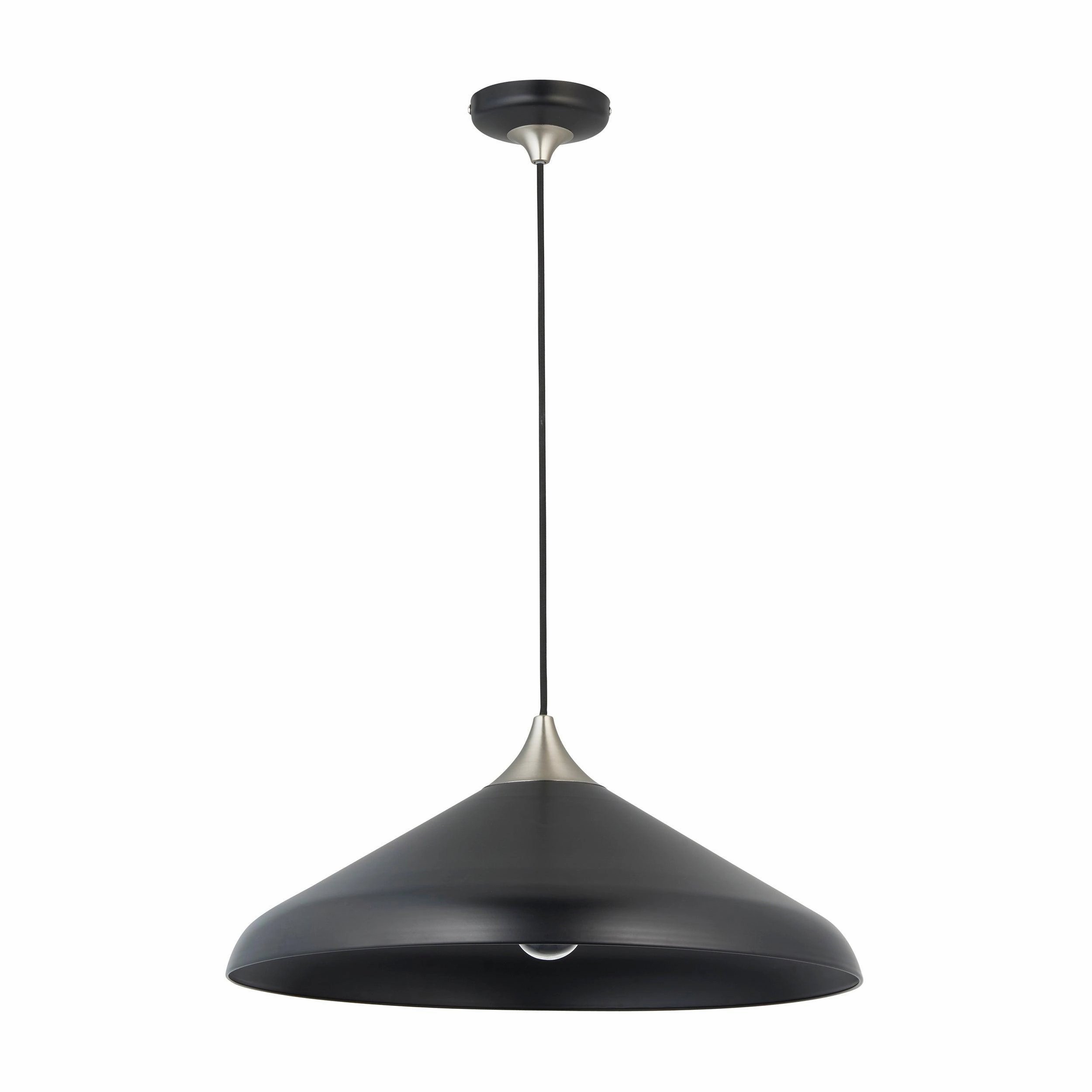 Ovni Black Coned Industrial Pendant Ceiling Light