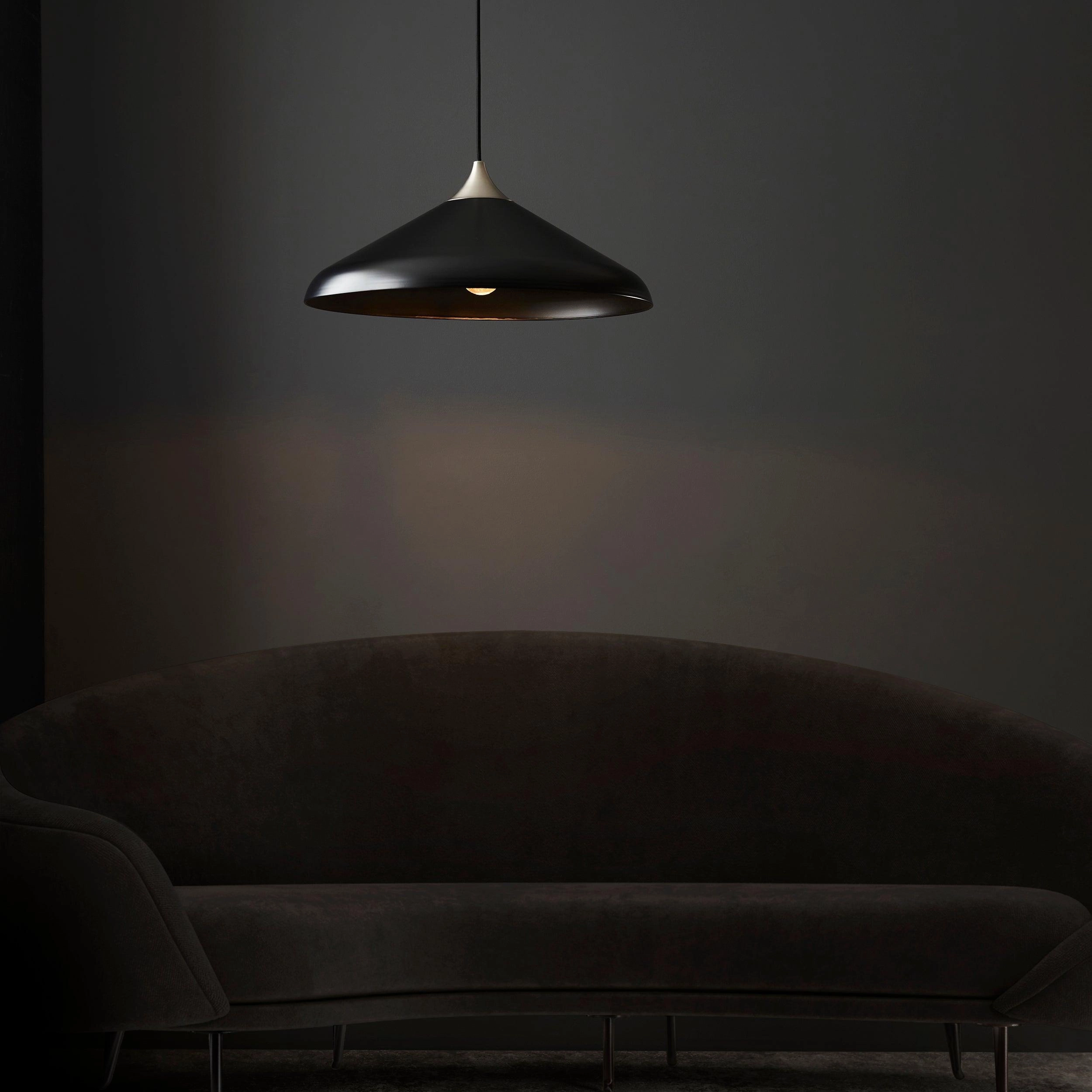 Ovni Black Coned Industrial Pendant Ceiling Light