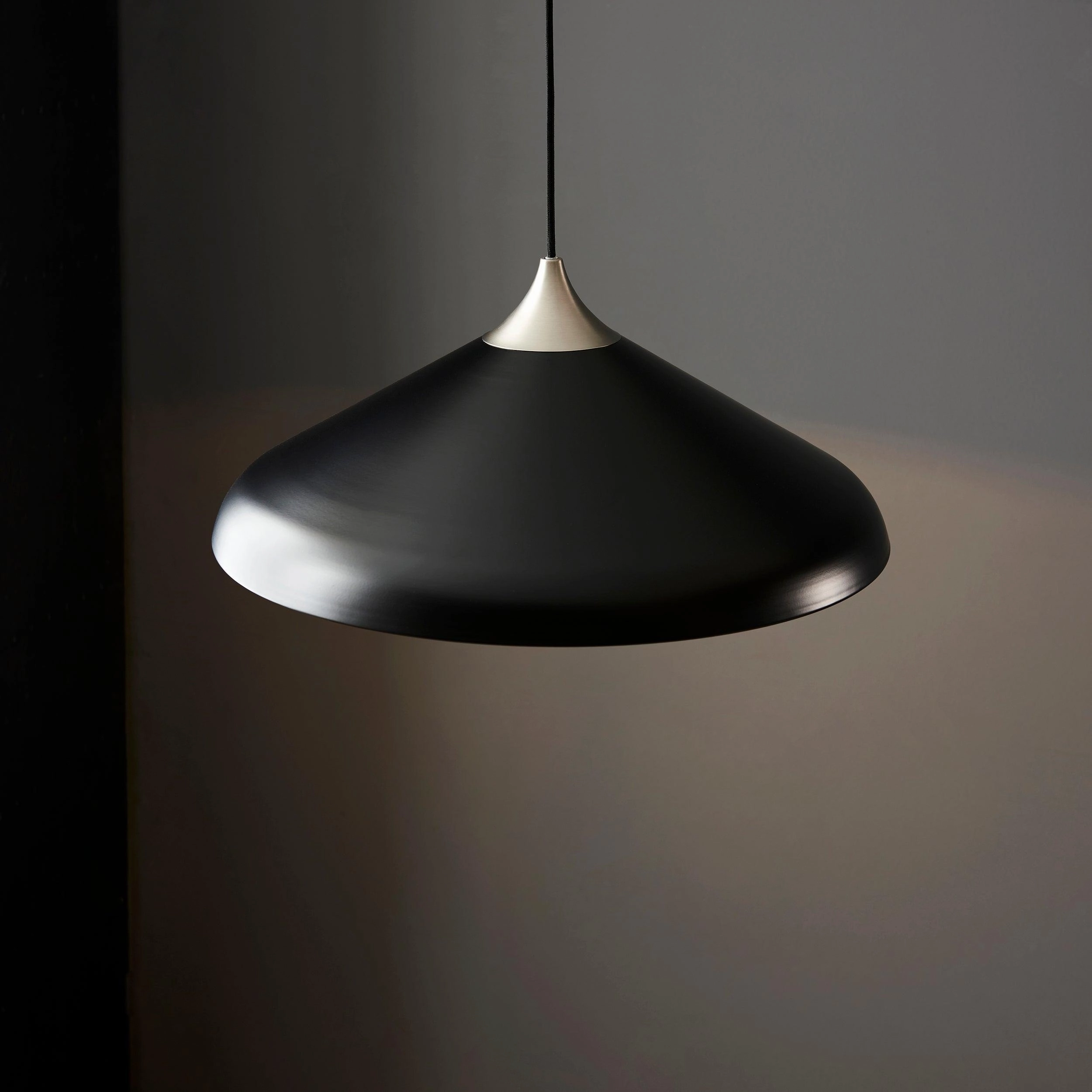 Ovni Black Coned Industrial Pendant Ceiling Light