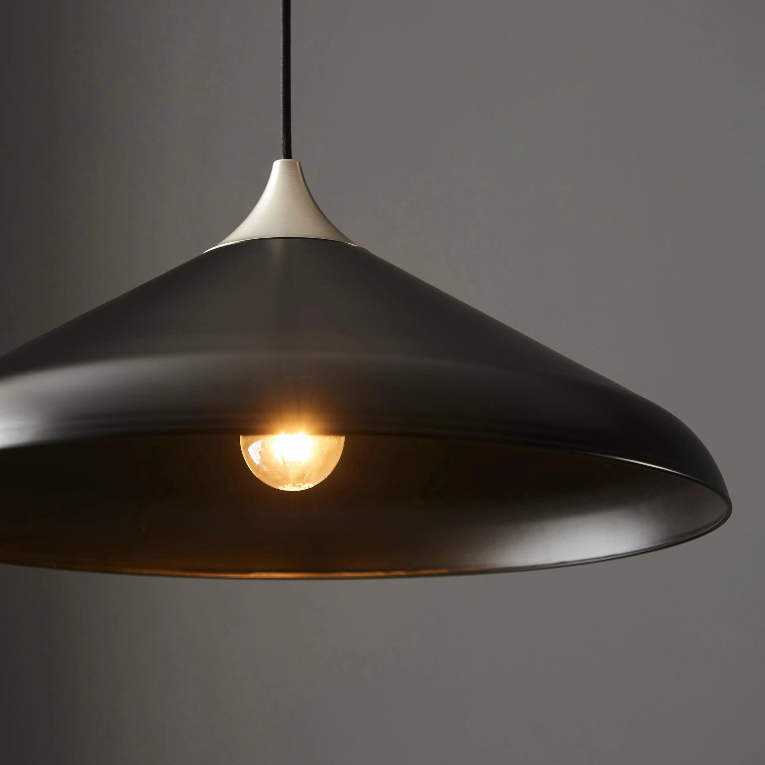 Ovni Black Coned Industrial Pendant Ceiling Light