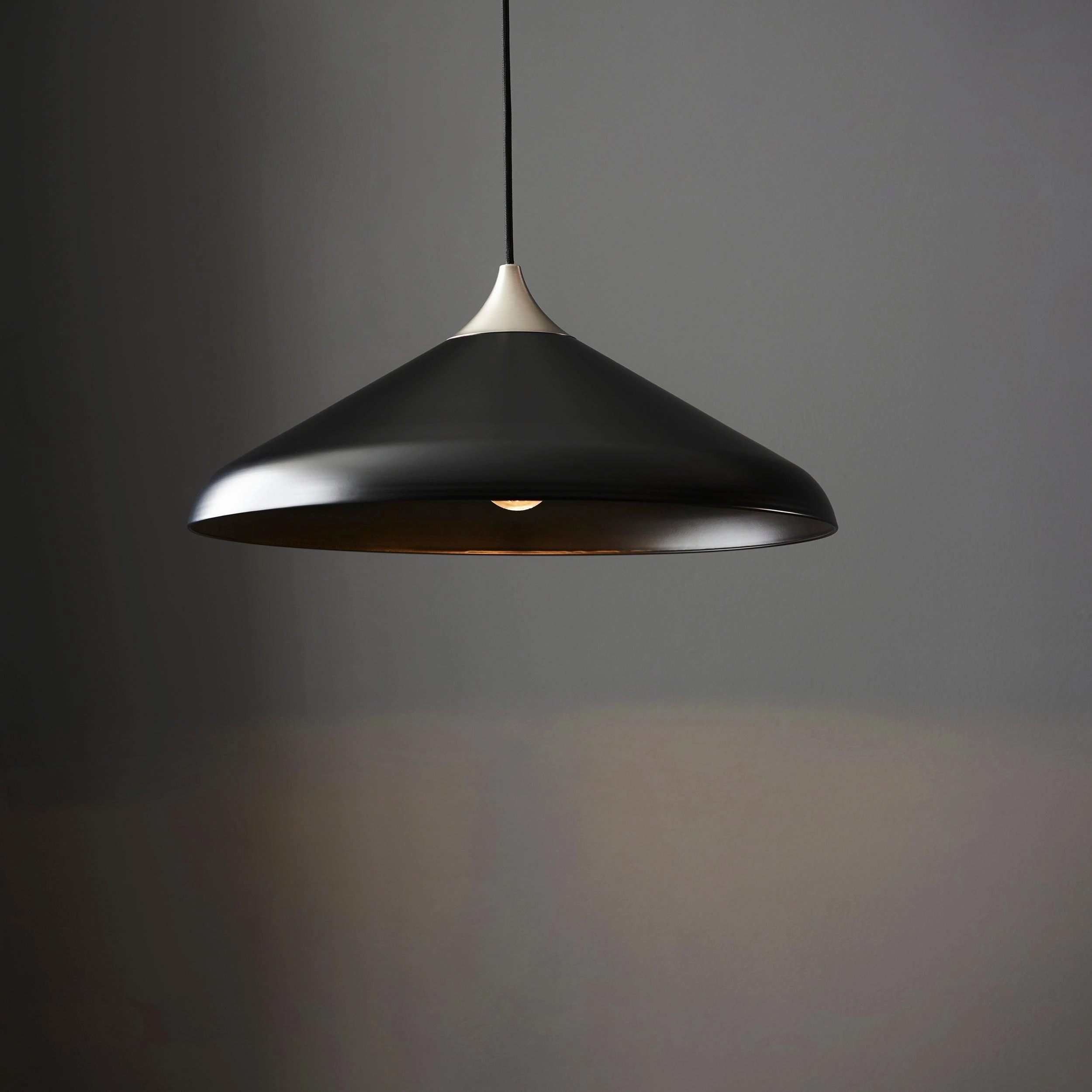 Ovni Black Coned Industrial Pendant Ceiling Light