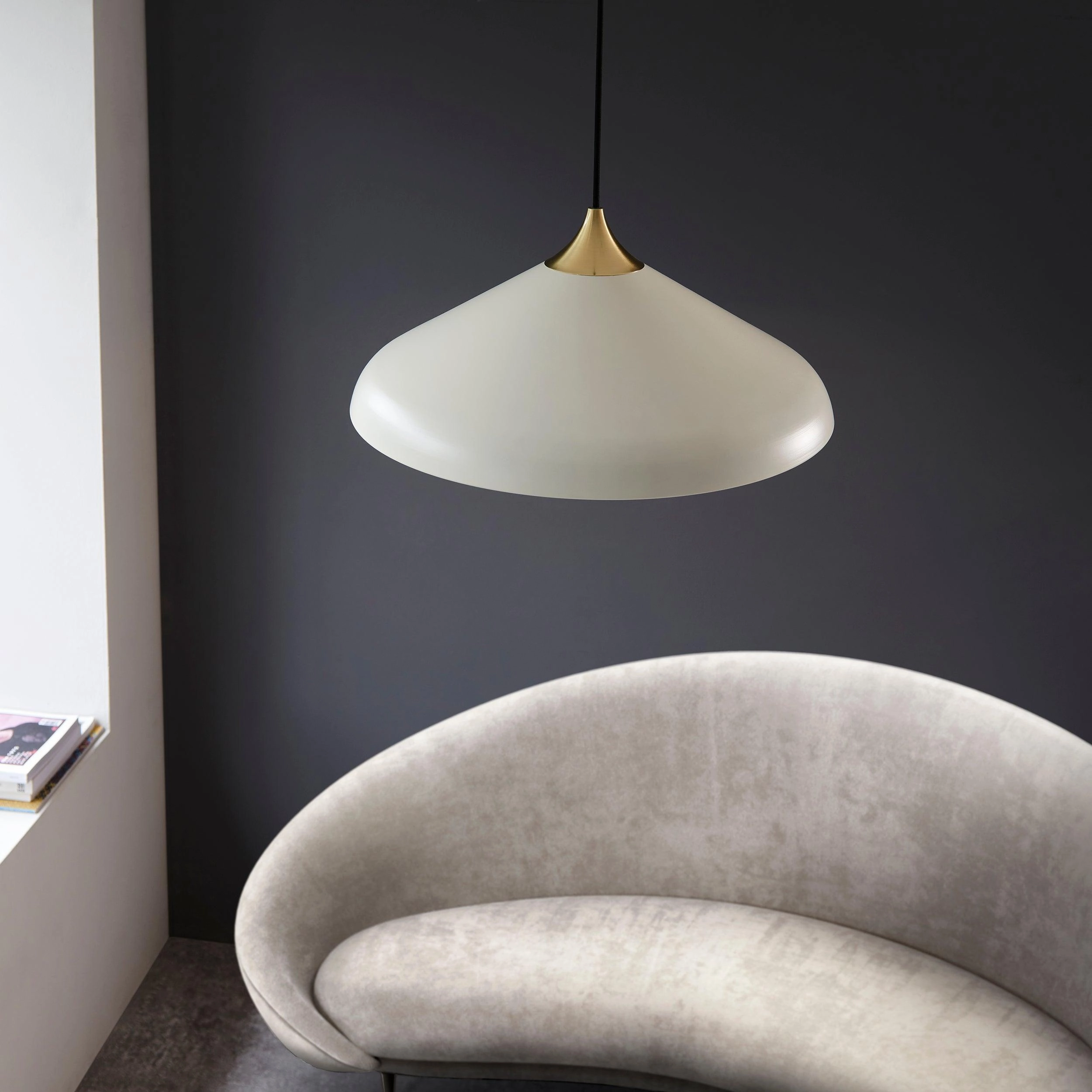 Ovni White Coned Industrial Pendant Ceiling Light