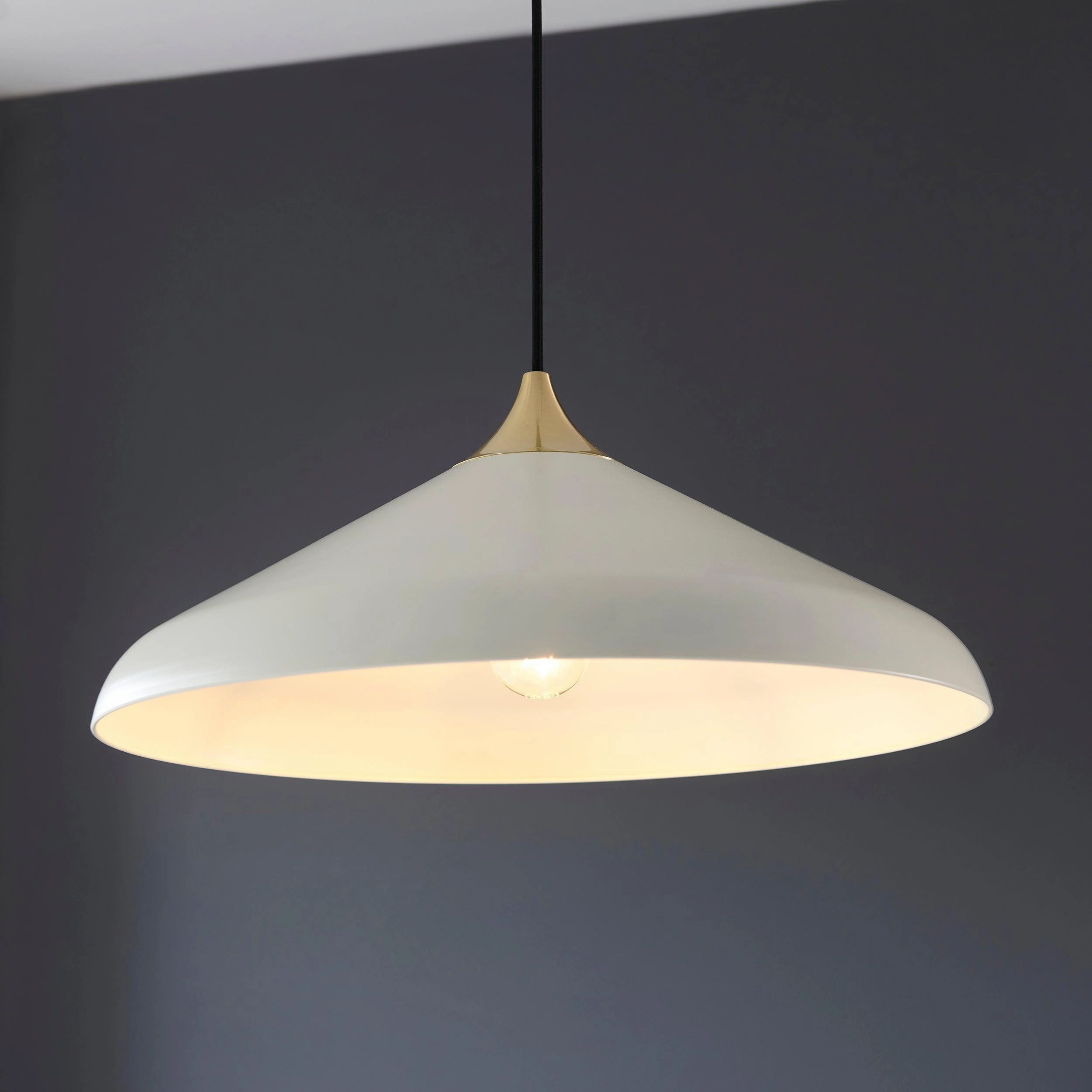 Ovni White Coned Industrial Pendant Ceiling Light