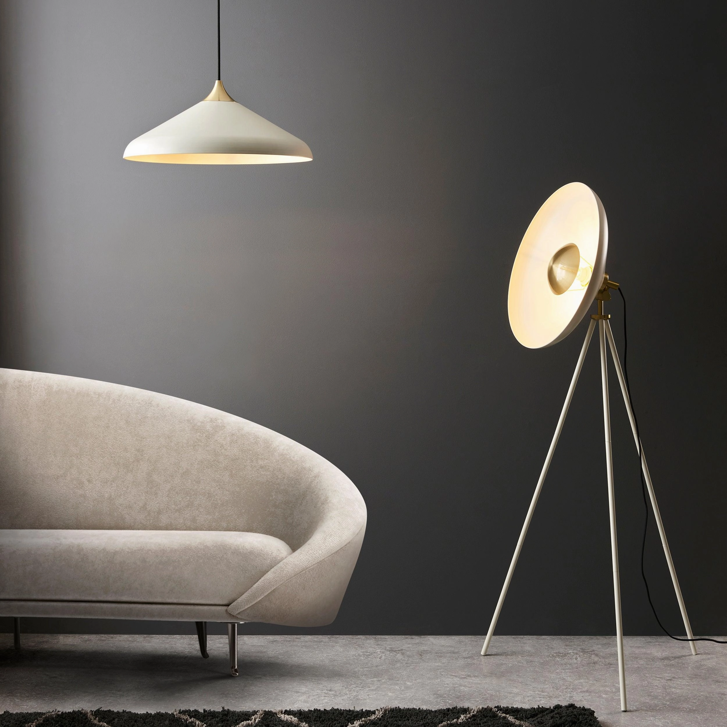 Ovni White Coned Industrial Pendant Ceiling Light