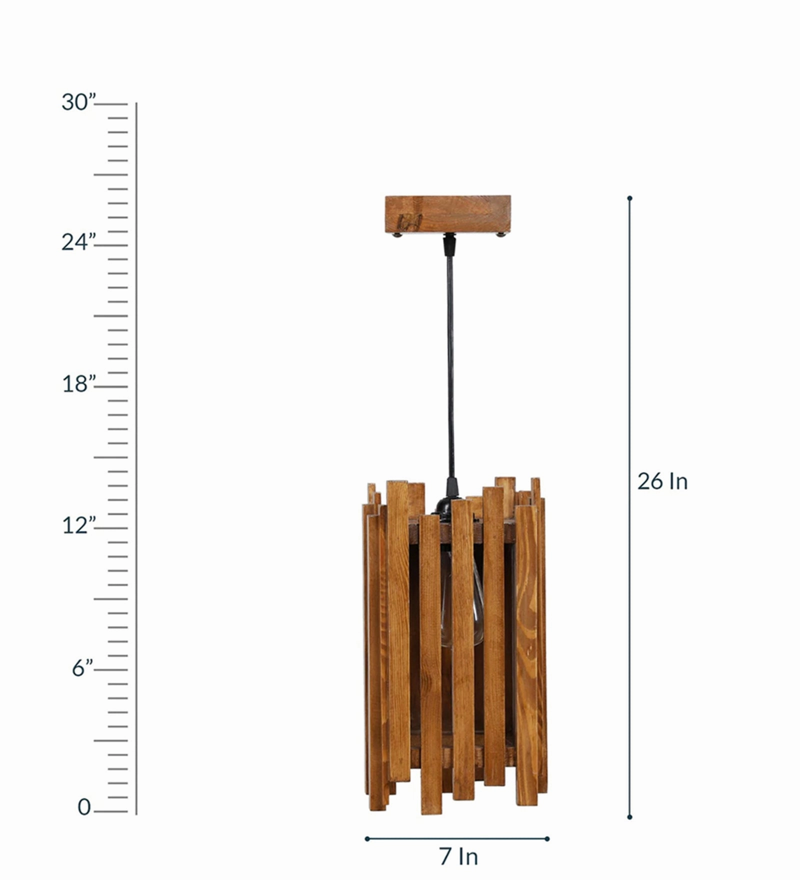 Palisade Beige Wooden Single Hanging Lamp (BULB NOT INCLUDED)