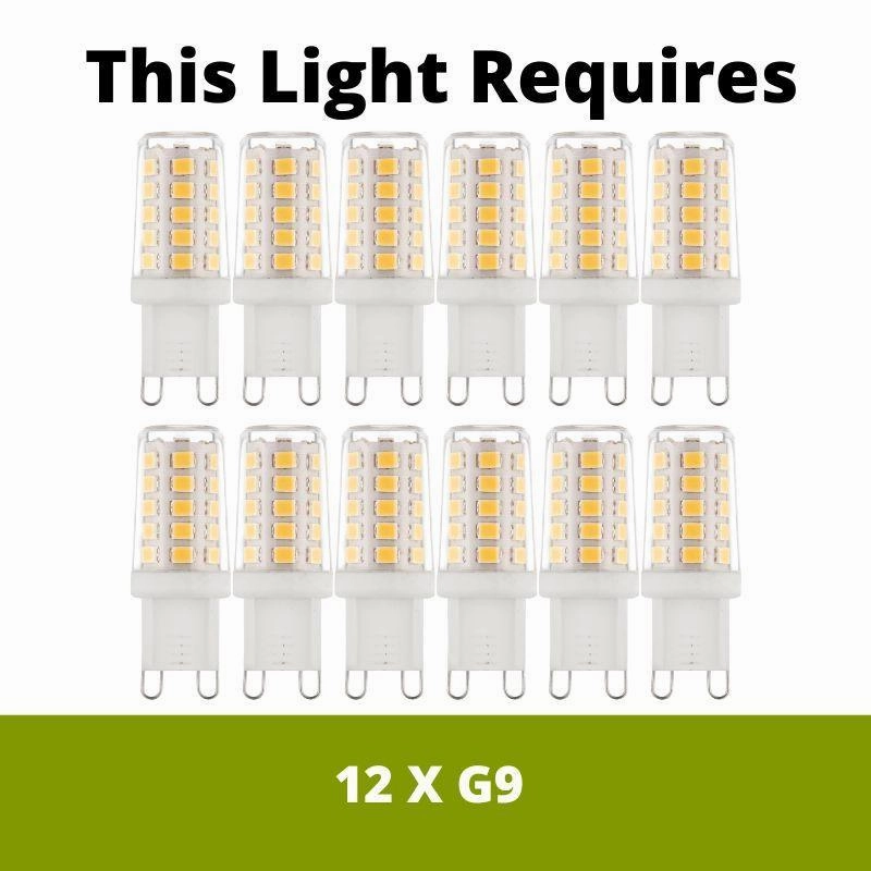 Paloma 12 Light Metallic Cluster Ceiling Pendant