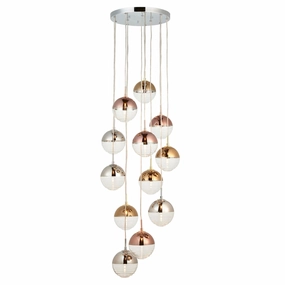 Paloma 12 Light Metallic Cluster Ceiling Pendant minimalist ceiling light