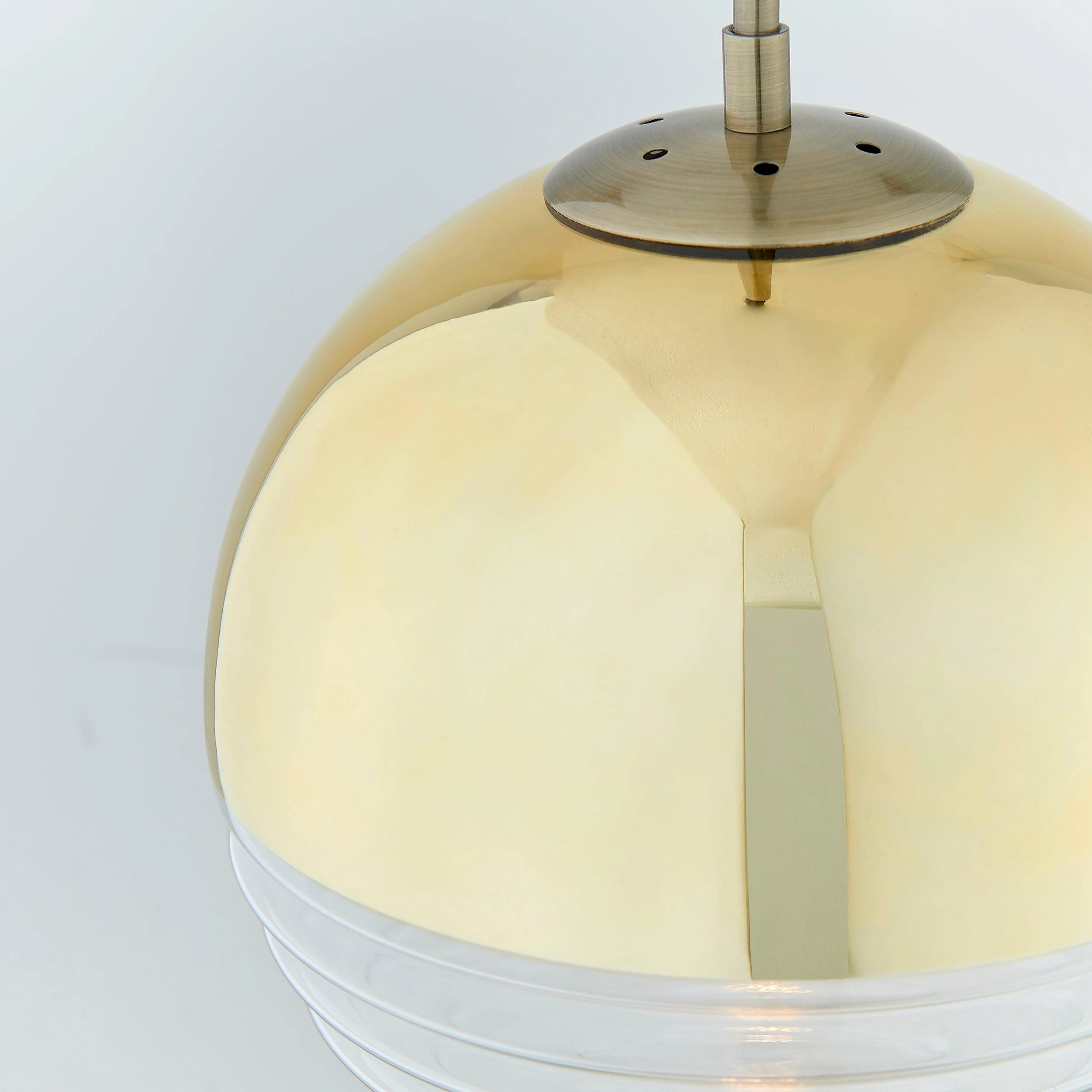 Paloma 1 Light Gold & Clear Ribbed Glass Ceiling Pendant