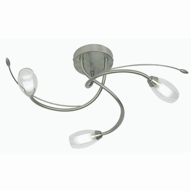 Pandora 3 Light Antique Chrome Flush Ceiling Light simple ceiling design light