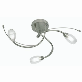 Pandora 3 Light Antique Chrome Flush Ceiling Light simple ceiling design light
