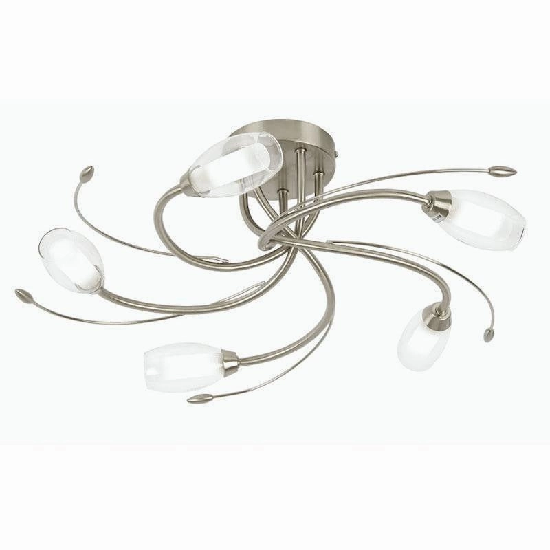 Pandora 5 Light Antique Chrome Flush Ceiling Light simple ceiling design light