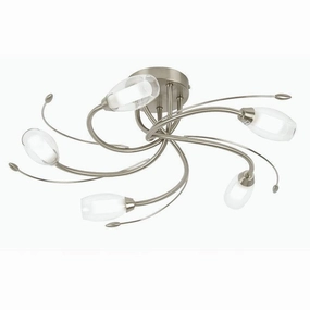 Pandora 5 Light Antique Chrome Flush Ceiling Light simple ceiling design light