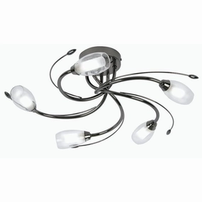 Pandora 5 Light Mirror Black Flush Ceiling Light simple ceiling design light