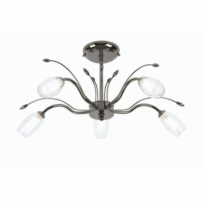 Pandora 5 Light Mirror Black Semi Flush Ceiling Light simple ceiling design light