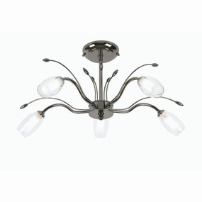 Pandora 5 Light Mirror Black Semi Flush Ceiling Light simple ceiling design light
