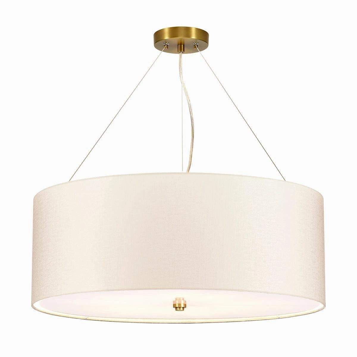 Pearce 26" Pendant with Brass Ceiling Pan Designers Light Box minimalist ceiling light