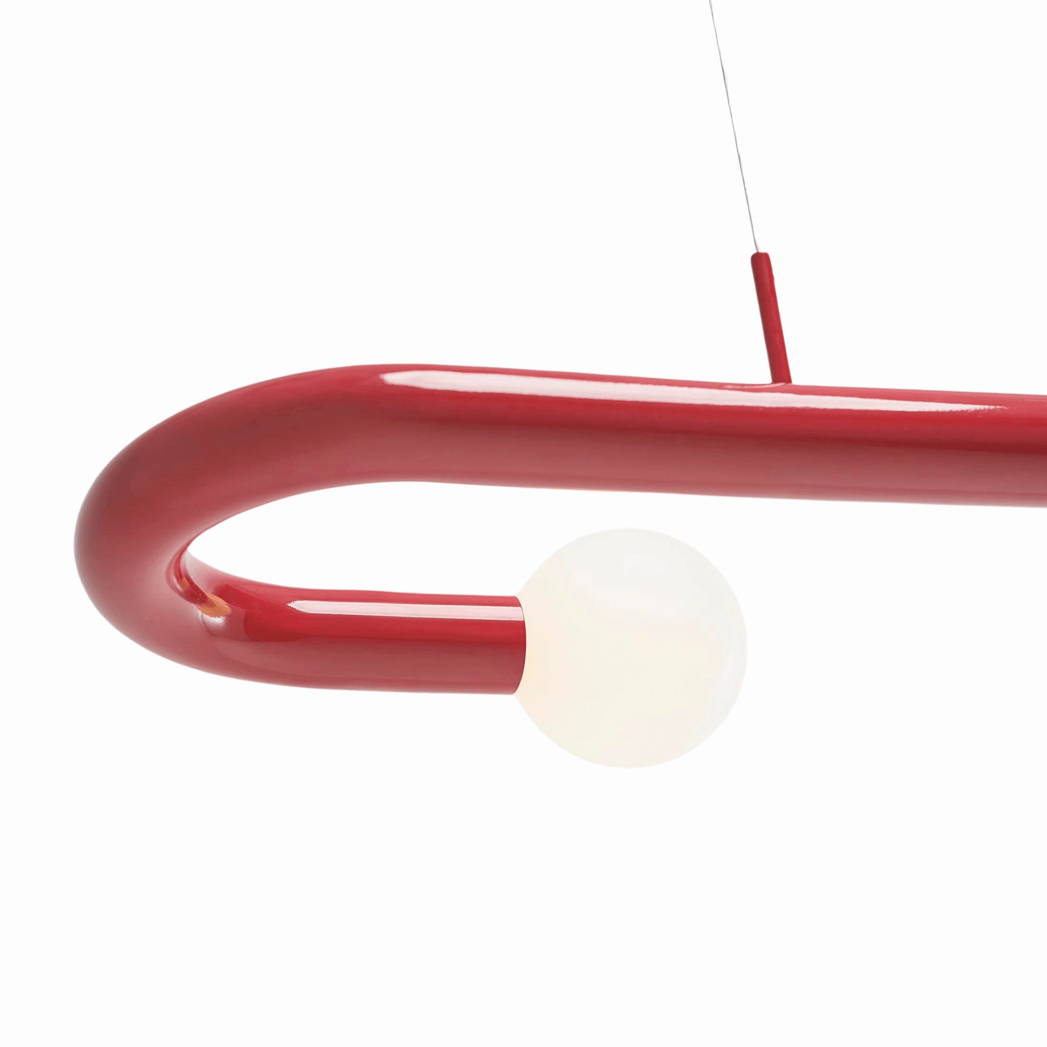 Pendant Curva in Bright Red