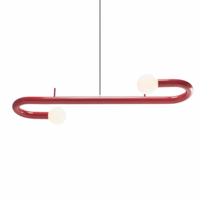 Pendant Curva in Bright Red rechargeable bedside light