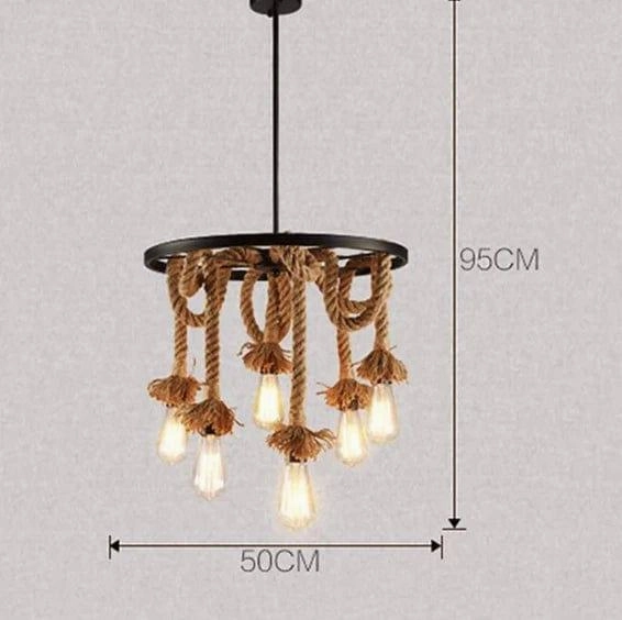 Pendant Hamp Rope Edison Hanging Lights