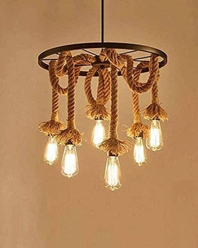 Pendant Hamp Rope Edison Hanging Lights contemporary ceiling fixture