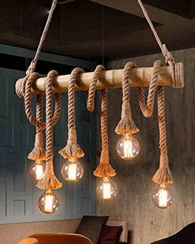 Pendant Hanging Lamps Bamboo Lighting (6-Light) contemporary ceiling fixture