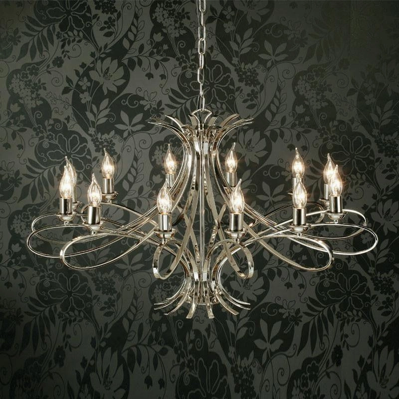 Penn 12 Light Polished Nickel Finish Chandelier