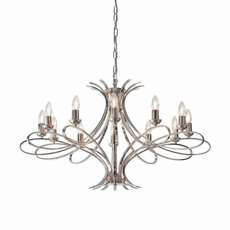 Penn 12 Light Polished Nickel Finish Chandelier