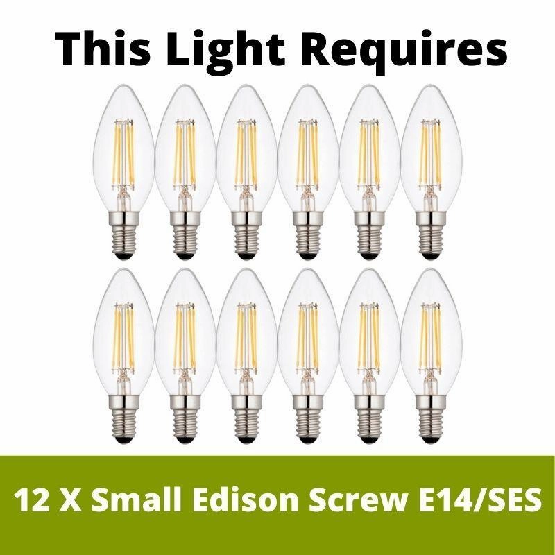 Penn 12 Light Polished Nickel Finish Chandelier