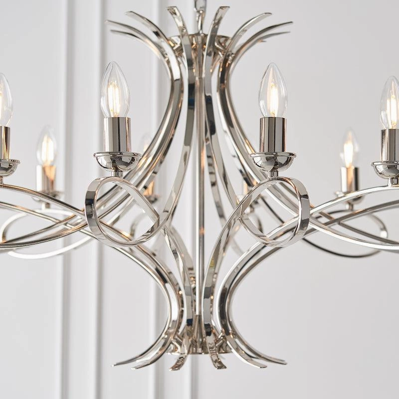 Penn 12 Light Polished Nickel Finish Chandelier
