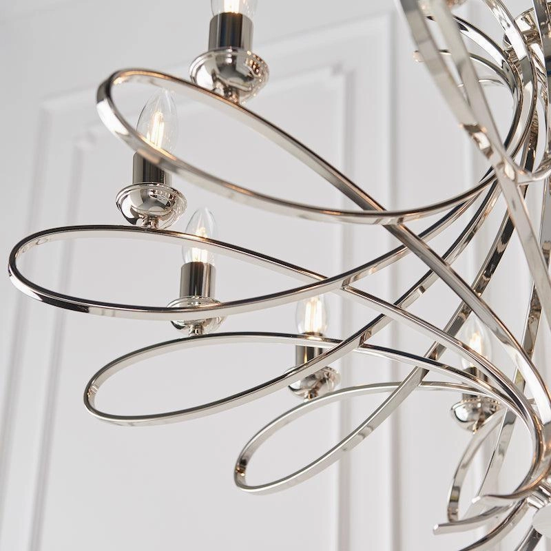 Penn 12 Light Polished Nickel Finish Chandelier