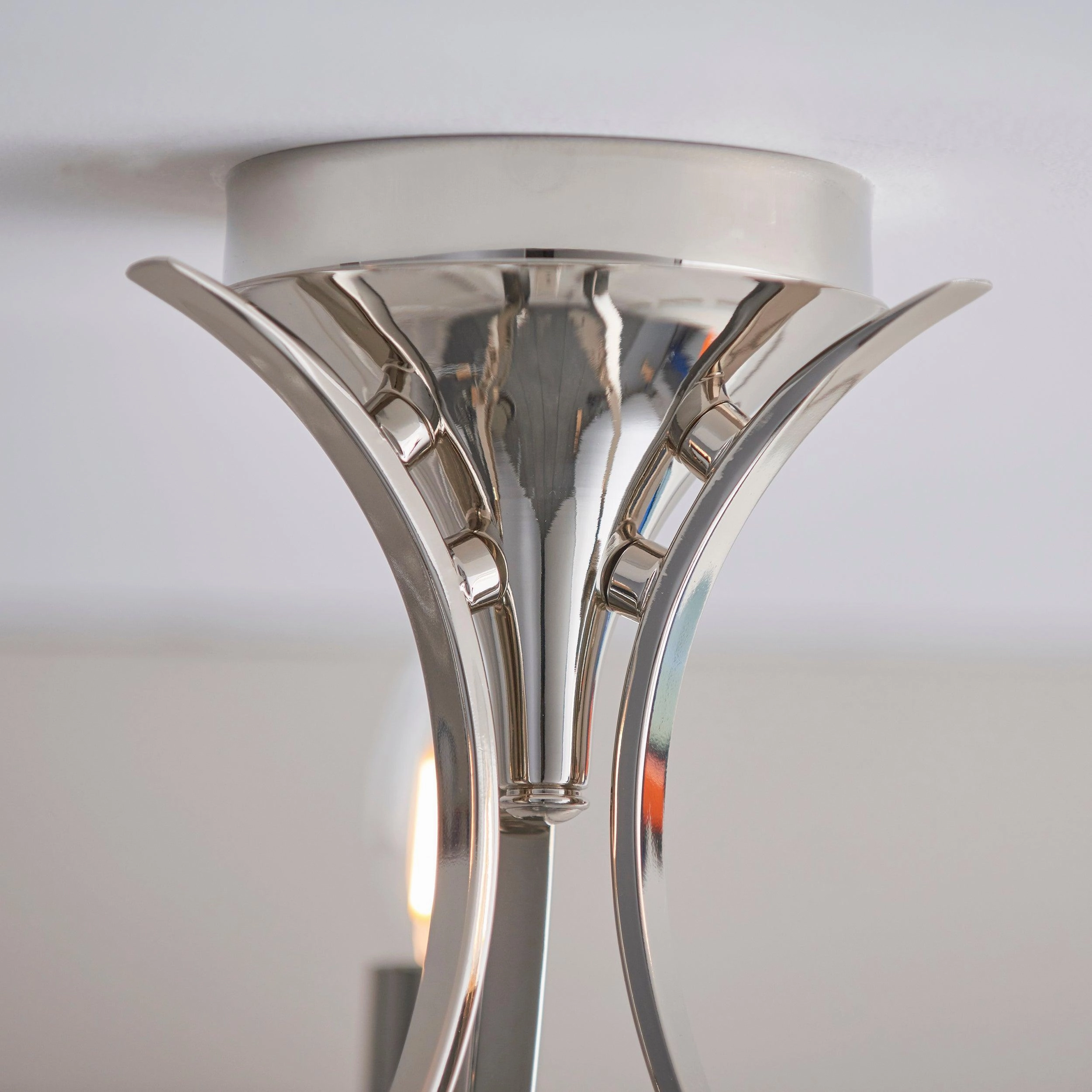Penn 3 Light Polished Nickel Finish Semi-Flush Light
