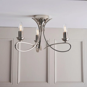 Penn 3 Light Polished Nickel Finish Semi-Flush Light simple ceiling design light