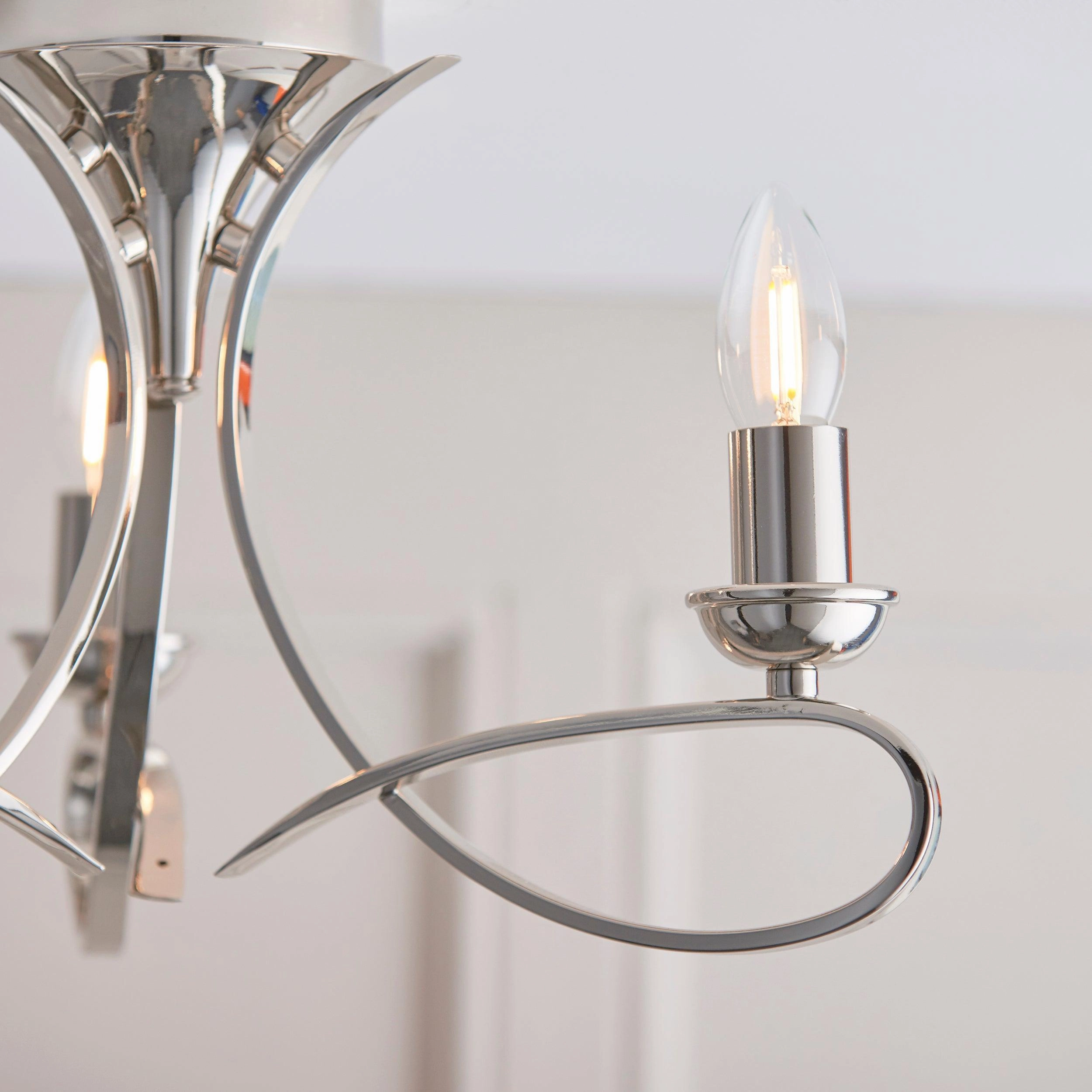 Penn 3 Light Polished Nickel Finish Semi-Flush Light