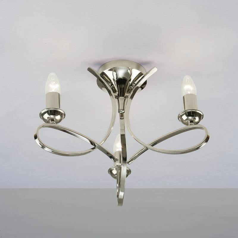 Penn 3 Light Polished Nickel Finish Semi-Flush Light
