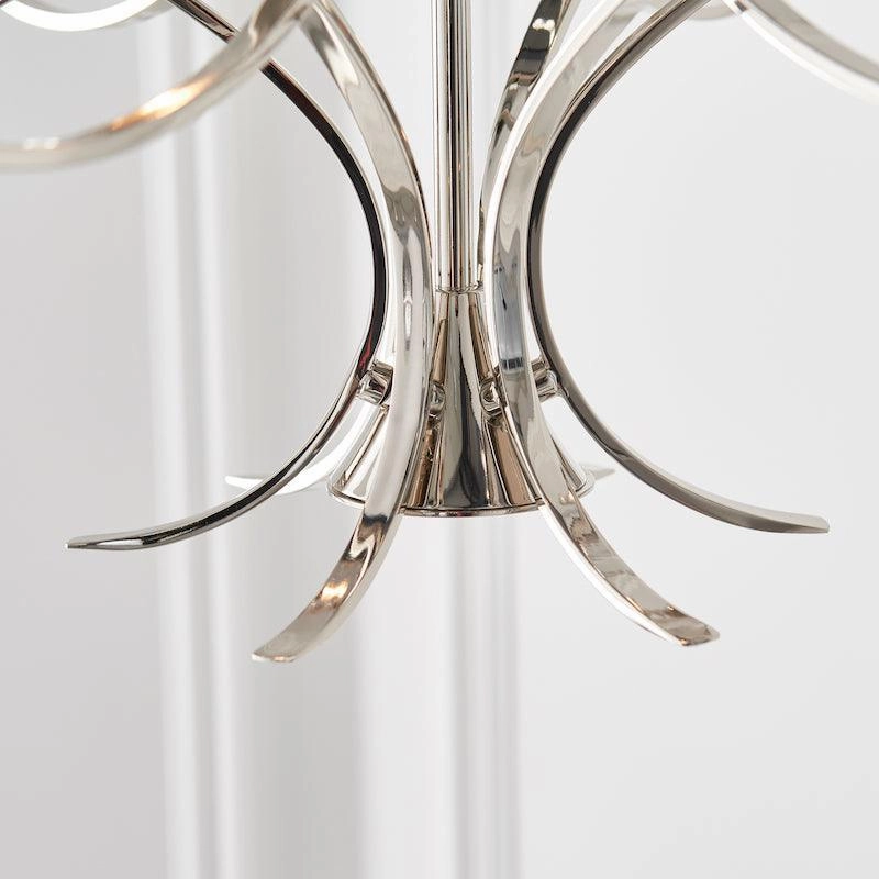 Penn 6 Light Polished Nickel Chandelier Interiors 1900