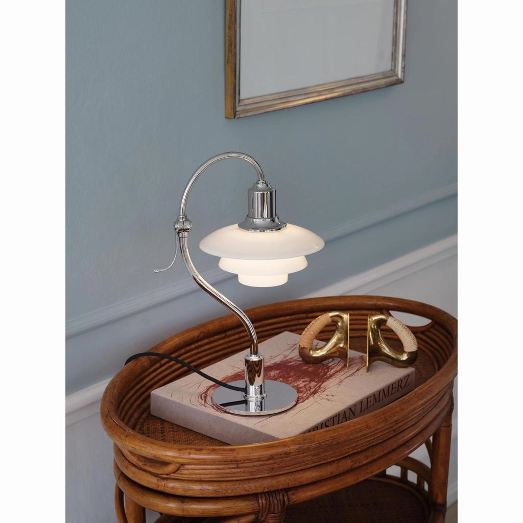 PH 2/2 Question Mark Chrome Bordlampe Chrome Plated/Glossy Opal Glass - LOUIS POULSEN
