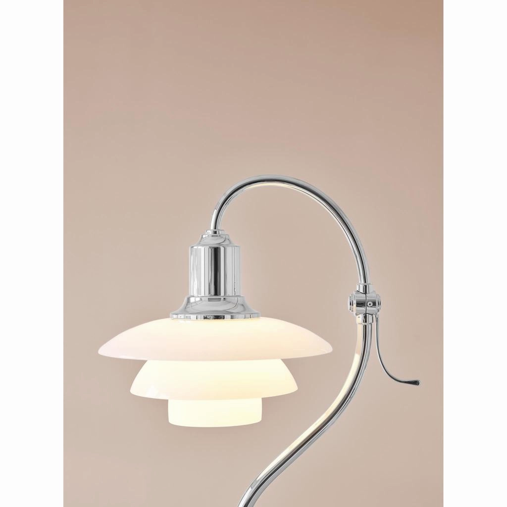 PH 2/2 Question Mark Chrome Bordlampe Chrome Plated/Glossy Opal Glass - LOUIS POULSEN
