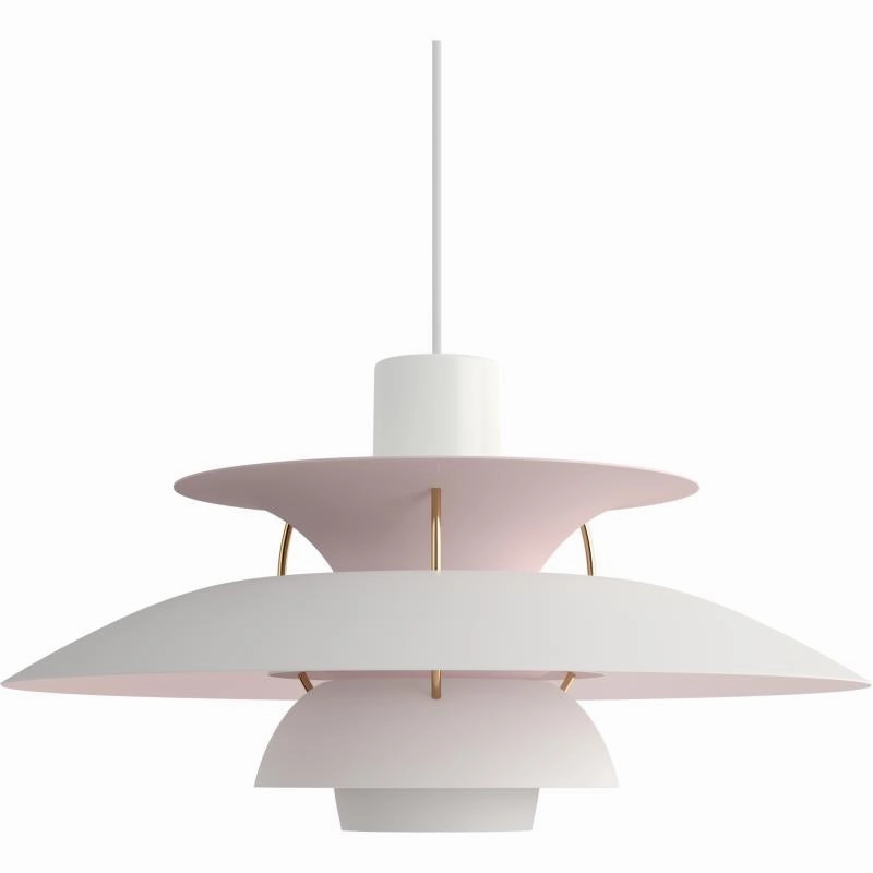 PH 5 - PENDEL - JUBILUM MAT HVID/PALE ROSE flush mount chandelier