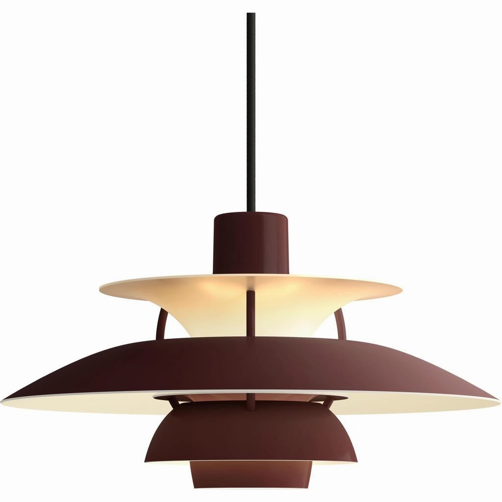 PH 5 MINI - PENDEL - MONOCHROME BURGUNDY flush mount chandelier