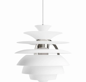 PH SNOWBALL SOFT HVID/HJGLANS FORKROMET flush mount chandelier