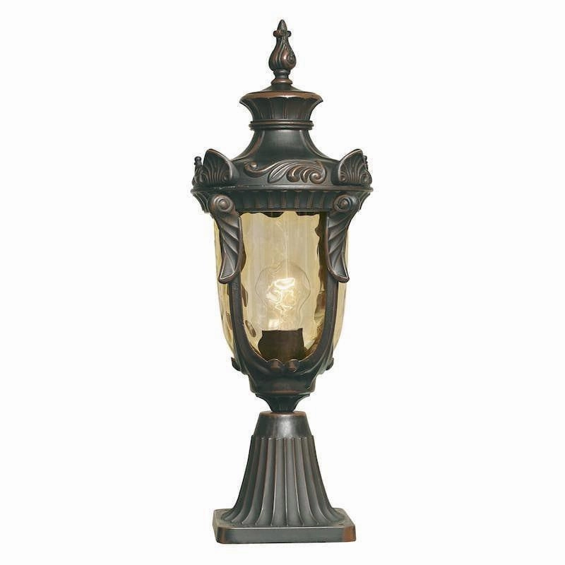 Philadelphia Old Bronze Medium Outdoor Pedestal Lantern indoor ambient light