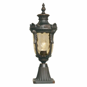 Philadelphia Old Bronze Medium Outdoor Pedestal Lantern indoor ambient light