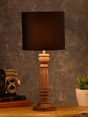 Pillar Brown Lamp with Black Cotton Shade Louis Poulsen chandelier